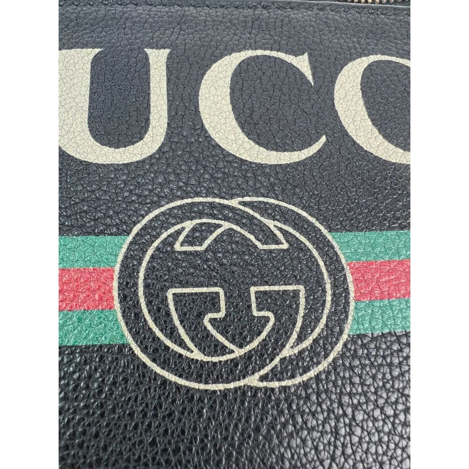 Gucci Grained Calfskin Black  Logo Belt Bag Fanny Pack