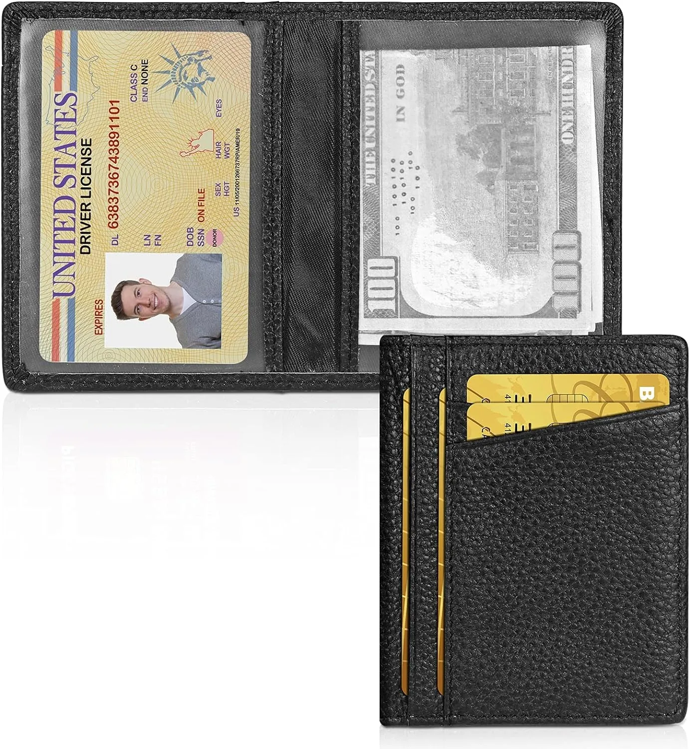 Minimalist Wallet - Premium Leather RFID Blocking Front Pocket Wallets